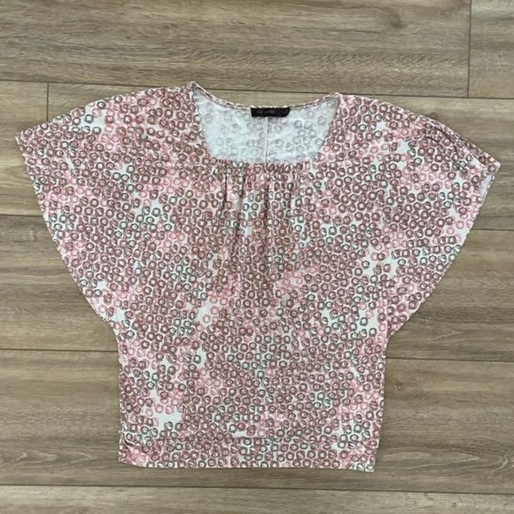 The Limited Cream & Pink Circle Print Blouse, Sz Medium - Picture 9 of 16